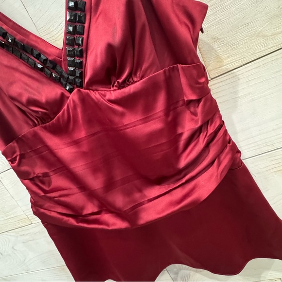 NWT The Limited silky embellished/ beaded ruched top ❤️ - Picture 2 of 8